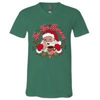 Tis The Season Santa Mexican Christmas V-Neck T-Shirt