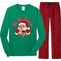 Tis The Season Santa Mexican Christmas Long Sleeve Pajama Set