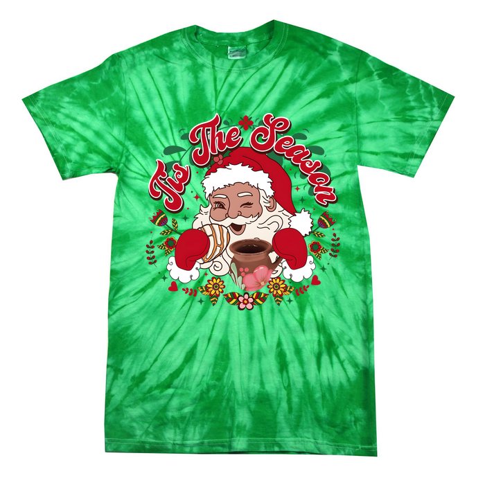 Tis The Season Santa Mexican Christmas Tie-Dye T-Shirt