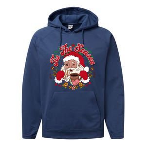 Tis The Season Santa Mexican Christmas Performance Fleece Hoodie