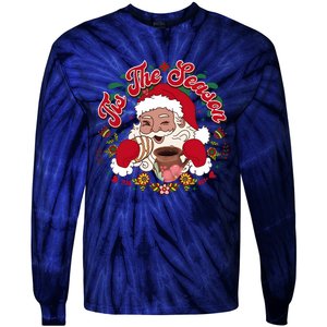 Tis The Season Santa Mexican Christmas Tie-Dye Long Sleeve Shirt