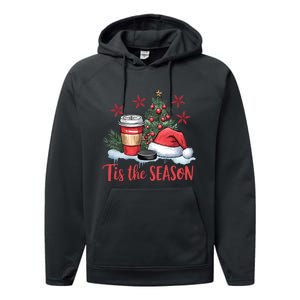 Tis The Season Christmas Holiday Coffee Lover Performance Fleece Hoodie