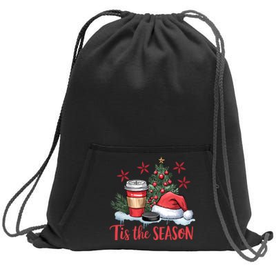 Tis The Season Christmas Holiday Coffee Lover Sweatshirt Cinch Pack Bag