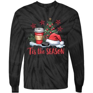 Tis The Season Christmas Holiday Coffee Lover Tie-Dye Long Sleeve Shirt