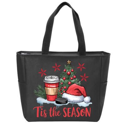 Tis The Season Christmas Holiday Coffee Lover Zip Tote Bag