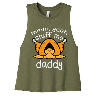 Thanksgiving Turkey Stuff Me Women's Racerback Cropped Tank