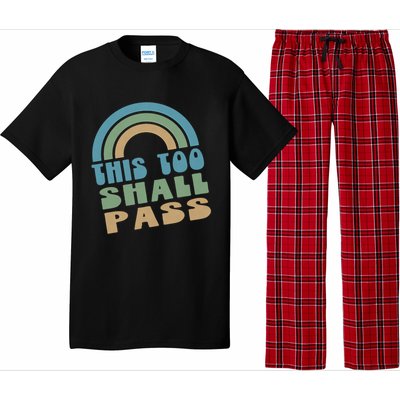 This Too Shall Pass Blue Retro Rainbow Gift Pajama Set