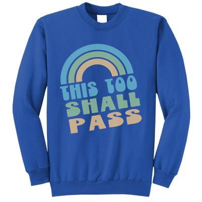 This Too Shall Pass Blue Retro Rainbow Gift Sweatshirt