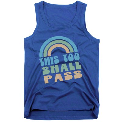 This Too Shall Pass Blue Retro Rainbow Gift Tank Top