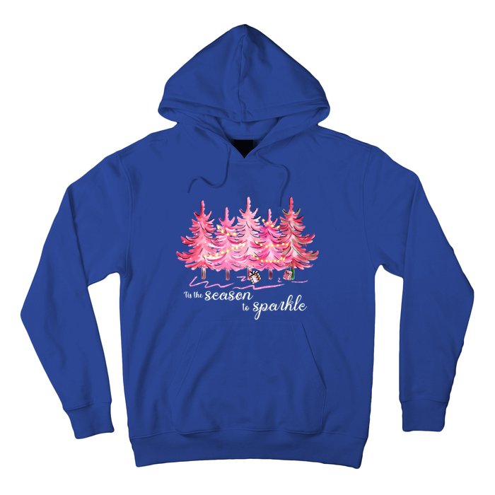 Tis The Season To Cute Pink Christmas Tree Family Meaningful Gift Hoodie