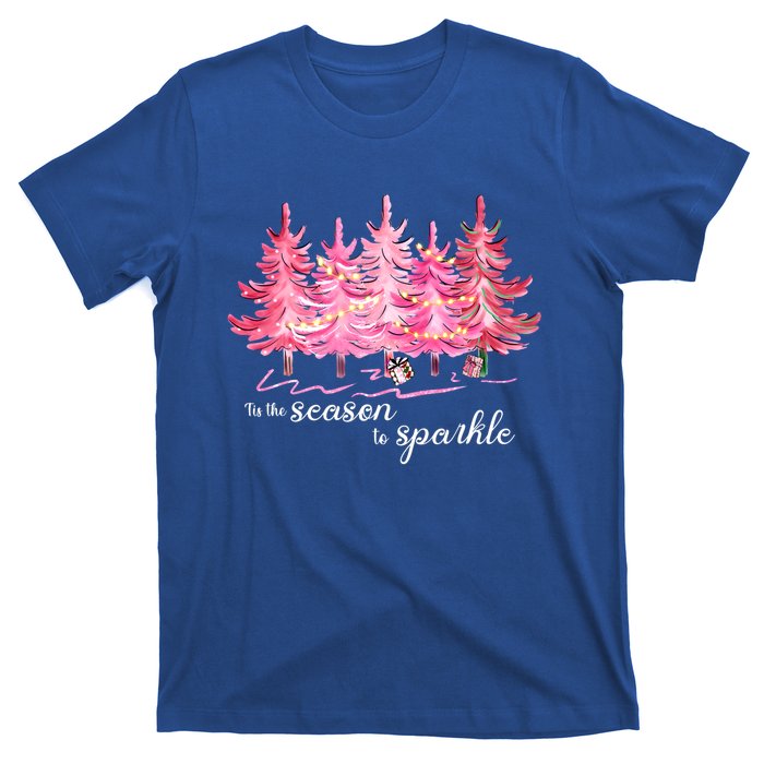 Tis The Season To Cute Pink Christmas Tree Family Meaningful Gift T-Shirt