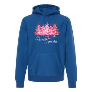 Tis The Season To Cute Pink Christmas Tree Family Meaningful Gift Premium Hoodie