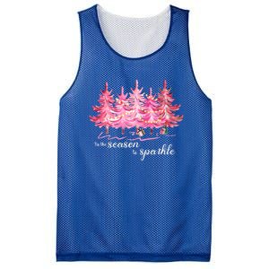 Tis The Season To Cute Pink Christmas Tree Family Meaningful Gift Mesh Reversible Basketball Jersey Tank