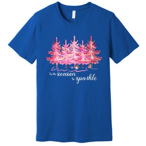 Tis The Season To Cute Pink Christmas Tree Family Meaningful Gift Premium T-Shirt