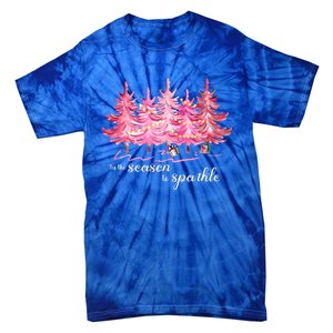 Tis The Season To Cute Pink Christmas Tree Family Meaningful Gift Tie-Dye T-Shirt