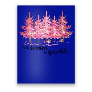 Tis The Season To Cute Pink Christmas Tree Gift Poster