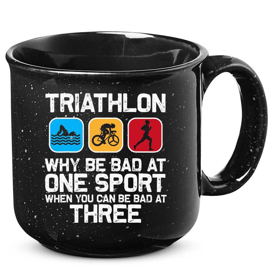 Triathlon Triathlete Swim Bike Run Sport 15oz Campfire Ceramic Mug