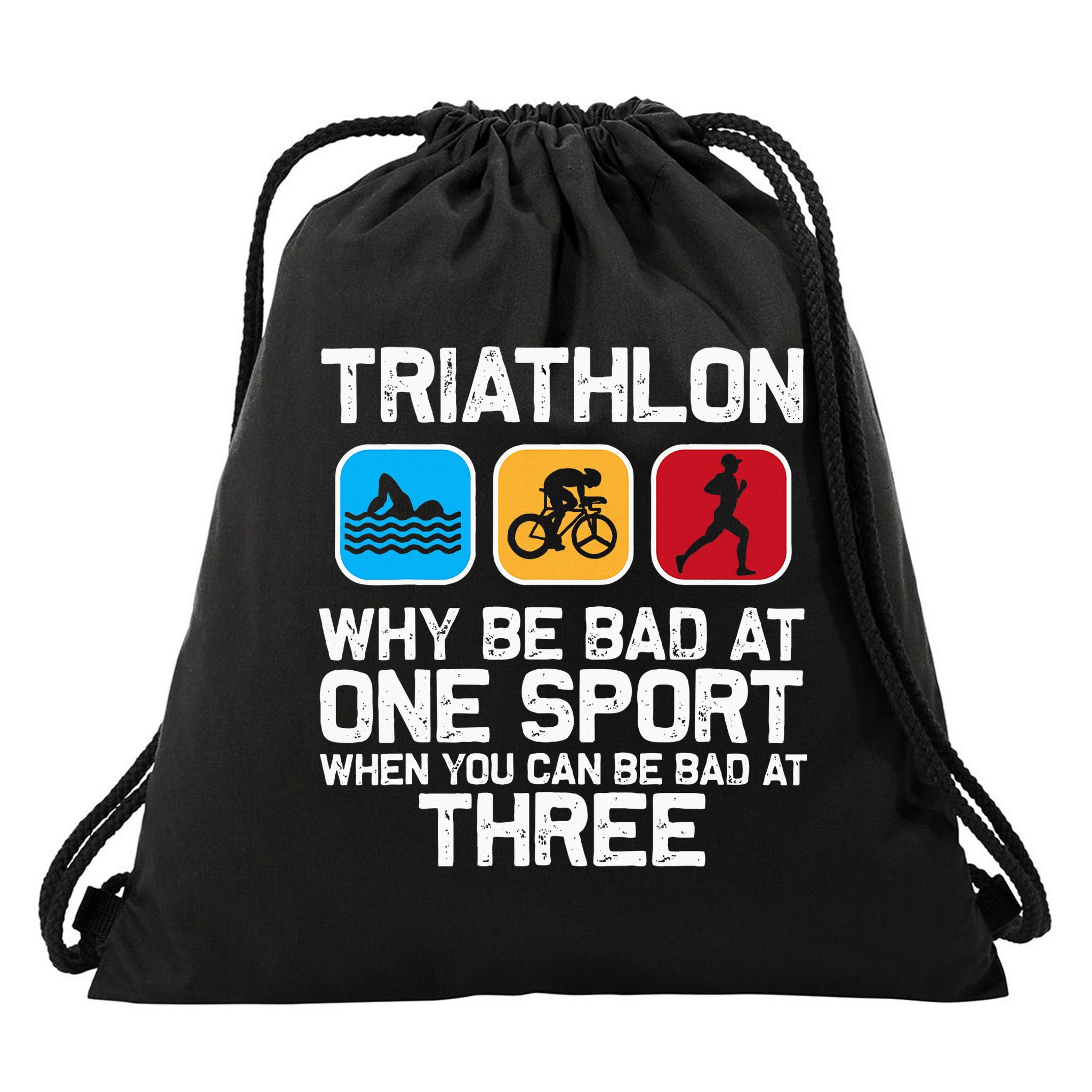 Triathlon Triathlete Swim Bike Run Sport Drawstring Bag