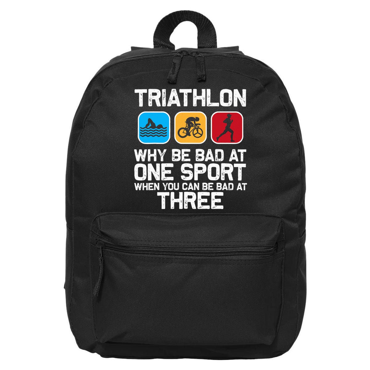 Triathlon Triathlete Swim Bike Run Sport 16 in Basic Backpack