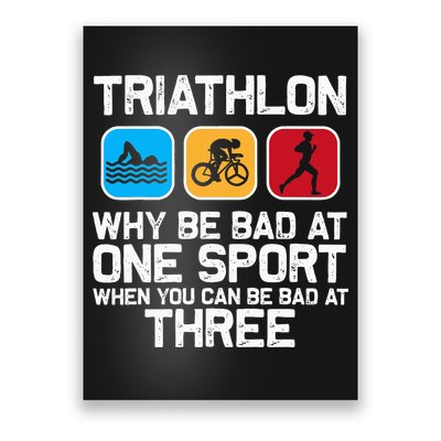 Triathlon Triathlete Swim Bike Run Sport Poster