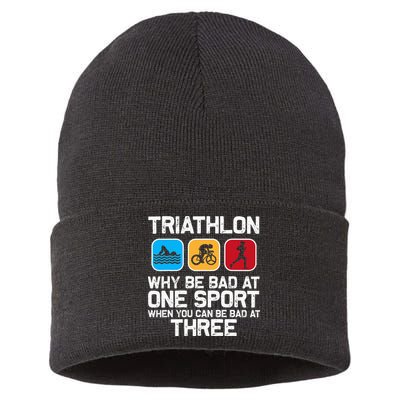 Triathlon Triathlete Swim Bike Run Sport Sustainable Knit Beanie