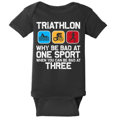 Triathlon Triathlete Swim Bike Run Sport Baby Bodysuit