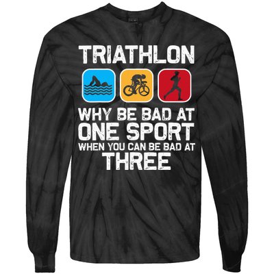 Triathlon Triathlete Swim Bike Run Sport Tie-Dye Long Sleeve Shirt