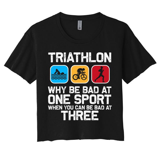 Triathlon Triathlete Swim Bike Run Sport Crop Top