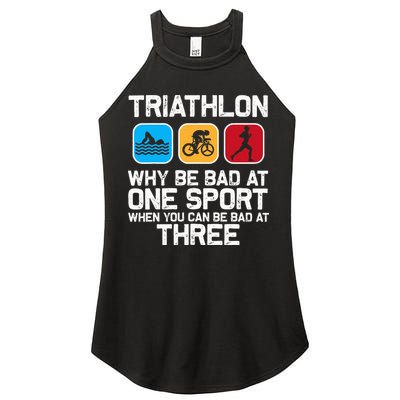 Triathlon Triathlete Swim Bike Run Sport Women's Perfect Tri Rocker Tank