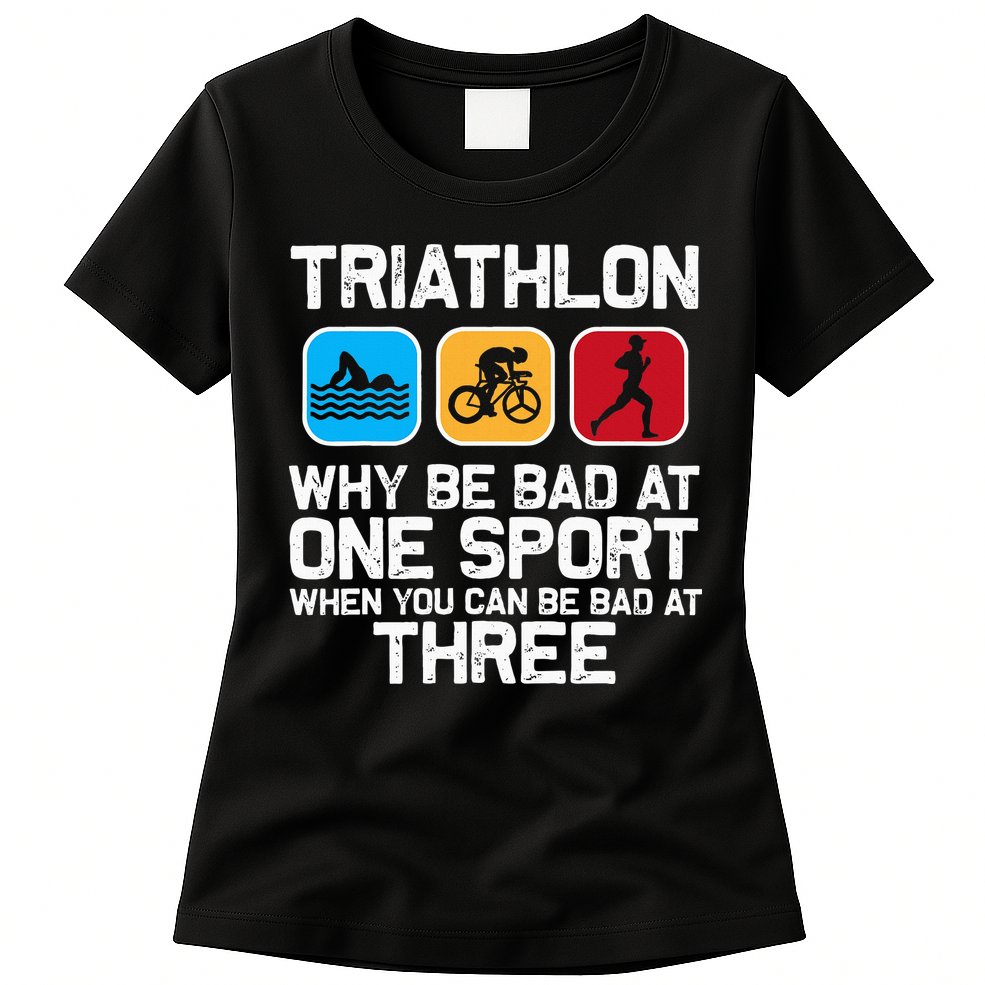 Triathlon Triathlete Swim Bike Run Sport Womens T-Shirt