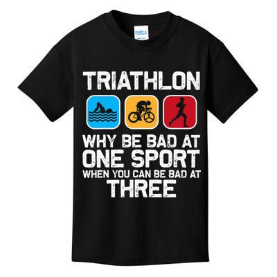 Triathlon Triathlete Swim Bike Run Sport Kids T-Shirt