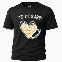 Tis The Season Football Leopard Heart Cooling Performance Crew T-Shirt