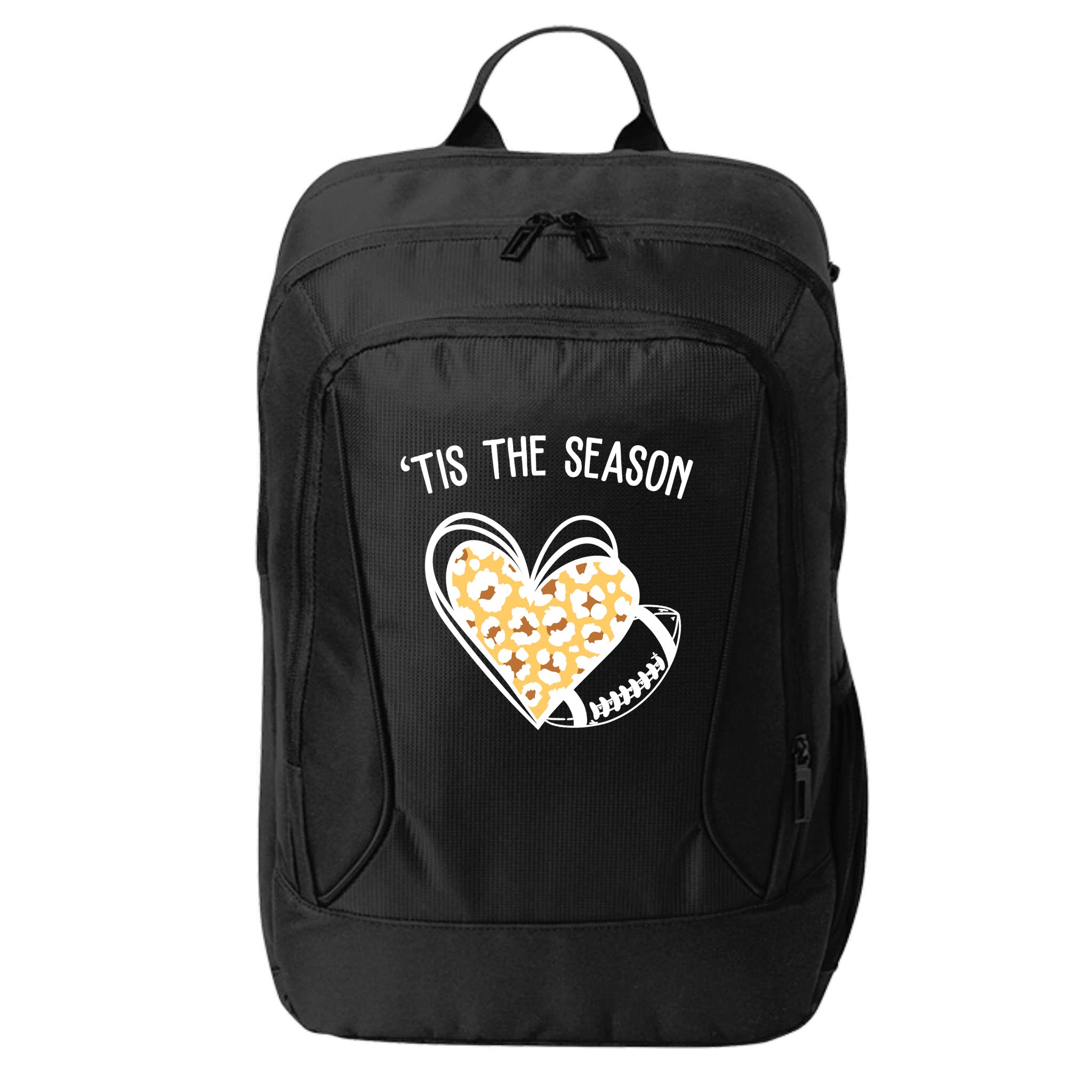 Tis The Season Football Leopard Heart City Backpack