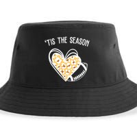 Tis The Season Football Leopard Heart Sustainable Bucket Hat