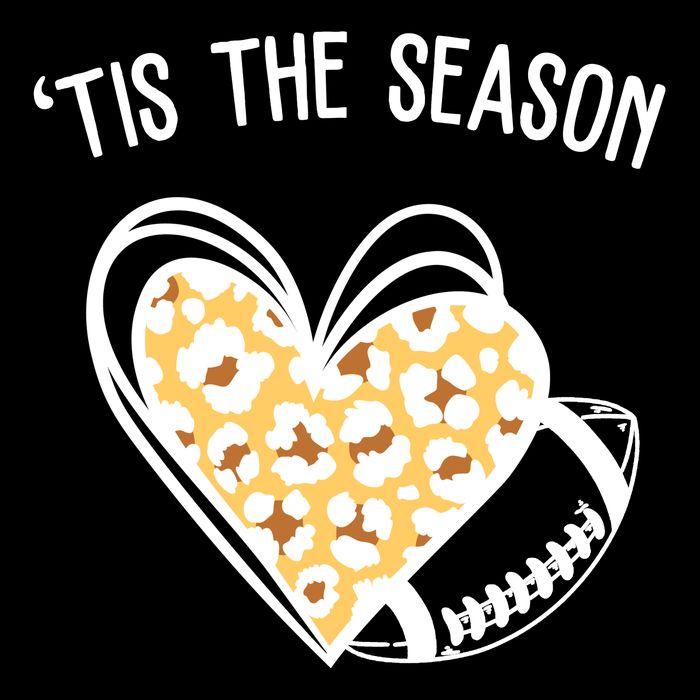 Tis The Season Football Leopard Heart Sustainable Bucket Hat