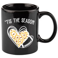 Tis The Season Football Leopard Heart 11oz C Handle Ceramic Mug