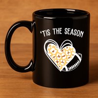 Tis The Season Football Leopard Heart 11oz C Handle Ceramic Mug