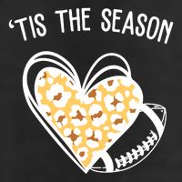 Tis The Season Football Leopard Heart Beanie