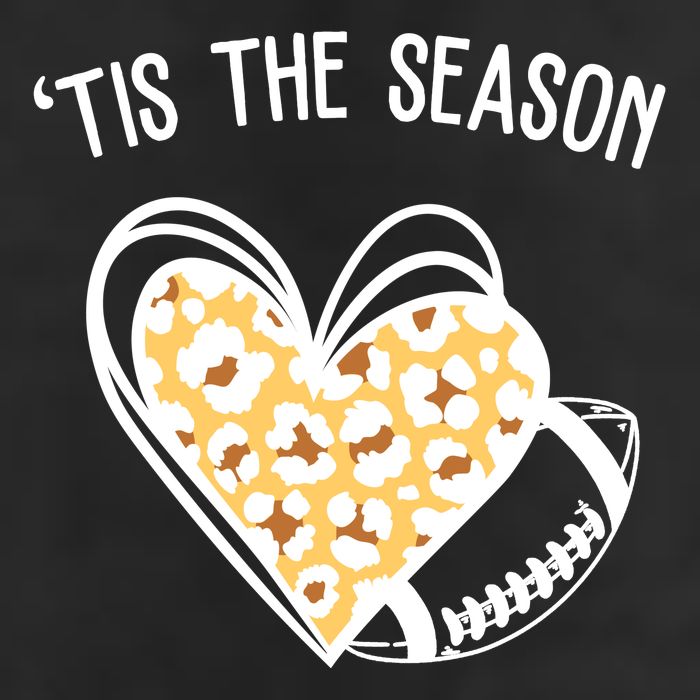 Tis The Season Football Leopard Heart Beanie