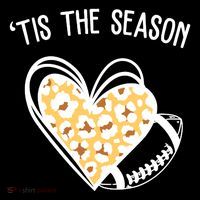 Tis The Season Football Leopard Heart Flatbill Hat