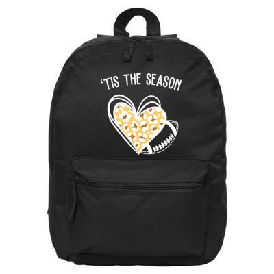 Tis The Season Football Leopard Heart 16 in Basic Backpack