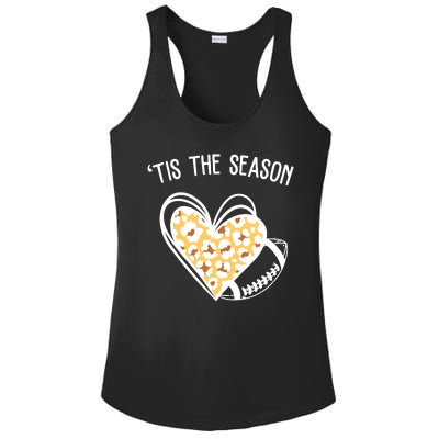 Tis The Season Football Leopard Heart Ladies PosiCharge Competitor Racerback Tank