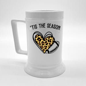 Tis The Season Football Leopard Heart Beer Stein