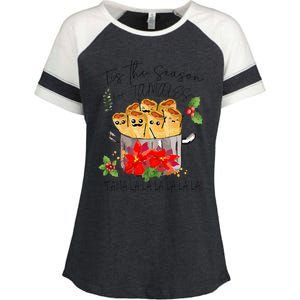 Tis The Season For Tamales Funny Mexican Christmas  Enza Ladies Jersey Colorblock Tee