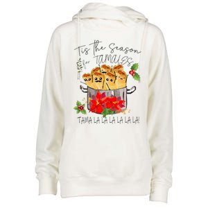 Tis The Season For Tamales Funny Mexican Christmas  Womens Funnel Neck Pullover Hood