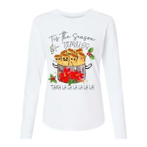 Tis The Season For Tamales Funny Mexican Christmas  Womens Cotton Relaxed Long Sleeve T-Shirt