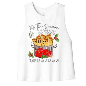 Tis The Season For Tamales Funny Mexican Christmas  Women's Racerback Cropped Tank