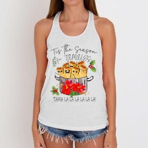 Tis The Season For Tamales Funny Mexican Christmas  Women's Knotted Racerback Tank