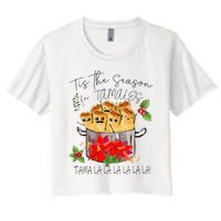 Tis The Season For Tamales Funny Mexican Christmas  Women's Crop Top Tee