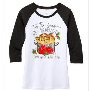 Tis The Season For Tamales Funny Mexican Christmas  Women's Tri-Blend 3/4-Sleeve Raglan Shirt